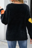 Colorful Heart Knitting Fleece Sweater