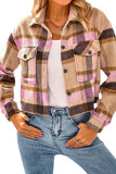 Plaid Button Up Crop Shacket