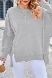 Plain Exposed Seam Oversize Sweatshirt