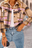 Plaid Button Up Crop Shacket