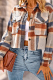 Plaid Button Up Crop Shacket