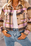 Plaid Button Up Crop Shacket