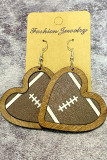 Heart Baseball Wooden Earrings MOQ 5pcs