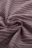 Purple Button Flap Pocket Ribbed Knit Shacket