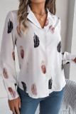 Feather Print Long Sleeves Shirt