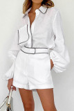 White Shirt And Shorts 2PCS Set