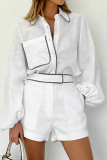 White Shirt And Shorts 2PCS Set