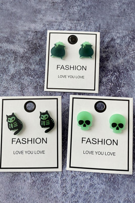Halloween Cat Skulls Earrings