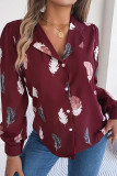 Feather Print Long Sleeves Shirt