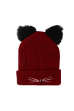 Cat Pattern Fleece Beanie