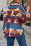 Aztec Print Button Up Pocket Short Jacket