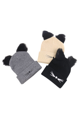 Cat Pattern Fleece Beanie