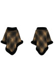Colorful Plaid Fleece Knitting Cape