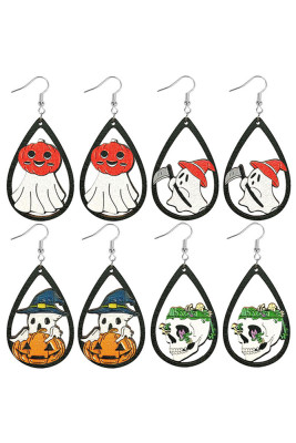 Halloween Pattern Wooded Earrings