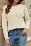Crew Neck Plain Knitting Pullover Sweater