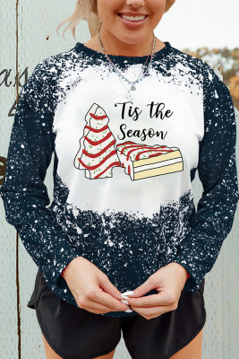 Tis The Season Christmas Bleached Print Plus Size Top