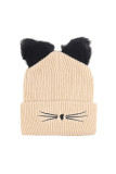 Cat Pattern Fleece Beanie