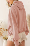 Plain Zipper Down High Collar OverSize Hoodies