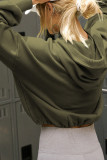 Plain Zipper Down High Collar OverSize Hoodies