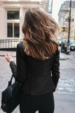 PU Leather Zipper Short Jacket