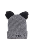 Cat Pattern Fleece Beanie