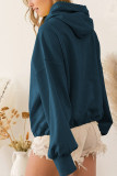 Plain Zipper Down High Collar OverSize Hoodies