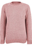 Crew Neck Plain Knitting Pullover Sweater