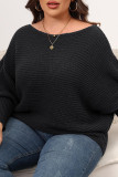 Plain One Shoulder Batwing Sleeves Sweater