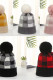Fleece Plaid Beanie Cap