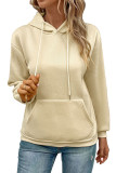 Plain Kangaroo Pocket Drawstring Hoodies