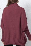 High Collar Heart Embroidery Pullover Sweater