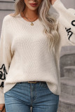 Abstract Patchwork Knitting Pullover Sweater