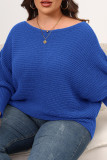 Plain One Shoulder Batwing Sleeves Sweater