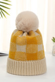 Fleece Plaid Beanie Cap