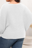 Plain One Shoulder Batwing Sleeves Sweater
