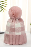 Fleece Plaid Beanie Cap