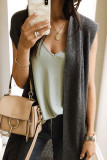 Plain Sleeveless Open Cardigan