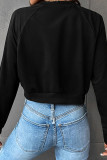 Black Heart Print Long Sleeves Sweatshirt