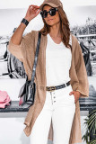 Khaki Pointelle Patchwork Rae Edge Cardigan