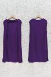 Plain Sleeveless Open Cardigan