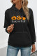 Black Pumpkin Print Drawstring Hoodies