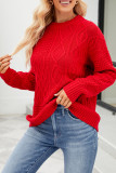 Cable Knitting Pullover Sweater