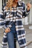 Stripe Plaid Button Up Long Coat