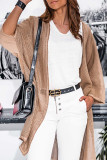 Khaki Pointelle Patchwork Rae Edge Cardigan
