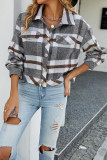 Plaid Turndown Collar Short Jacket Coat