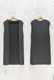 Plain Sleeveless Open Cardigan