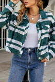 Plaid Turndown Collar Short Jacket Coat