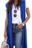Plain Sleeveless Open Cardigan
