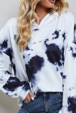 White Tie Dye Slope Shoulder Hoodies
