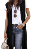 Plain Sleeveless Open Cardigan